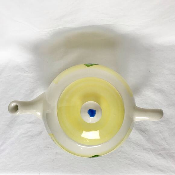 VTG Hartstone Birdhouse Yellow Spring Birds 1989 Ceramic Teapot With Lid USA - Picture 5 of 11